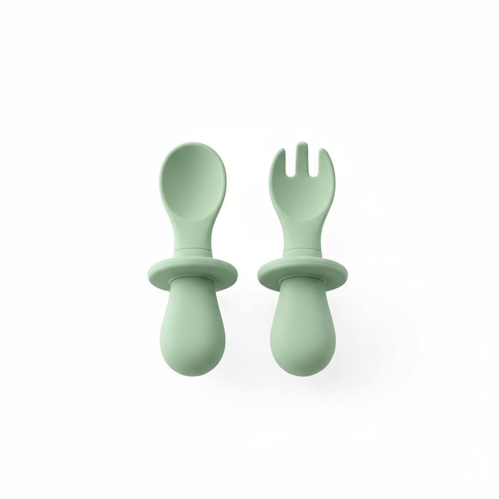 Mini Silicon Spoon and Fork Set for Baby
