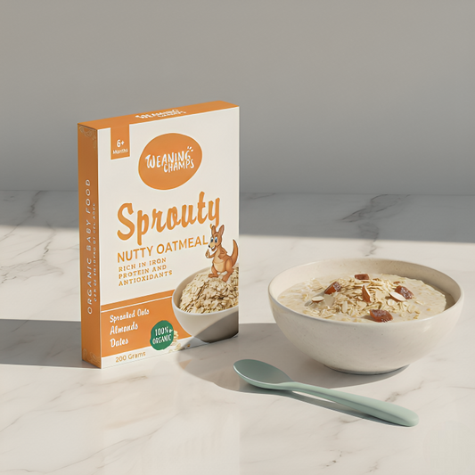 Sprouty Nutty Oatmeal - Organic Baby Weaning Porridge (6+ Months) | Rich in Iron, Protein & Antioxidants