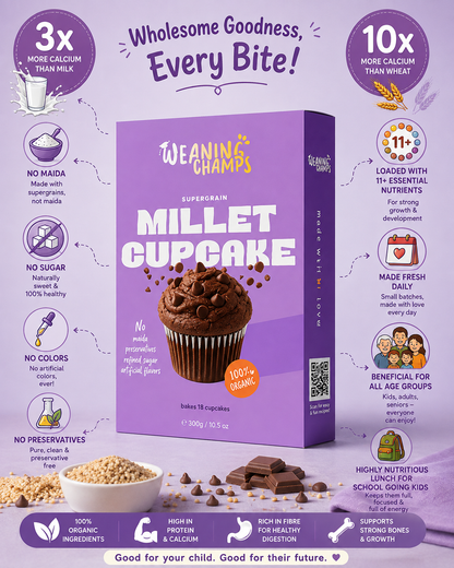 Supergrain Millet Cupcake Mix - 3X More Calcium Than Milk