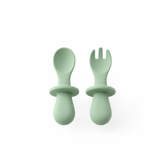 Mini Silicon Spoon and Fork Set for Baby
