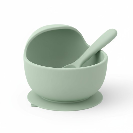 Silicon Feeding Bowl with Suction Base and Spoon